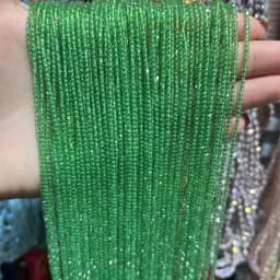 YoZuSmily 1 Strand 1X2mm Small Beads 32 Faceted Crystal Glass Rondel Spacer Beads for Jewelry Making Diy Accessory Little Beads