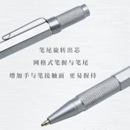 WANCHER Ballpoint Pen Original Hexagon Brass Metal Rotary Black 0.5mm Refill Replaceable W1558 Office School Stationery