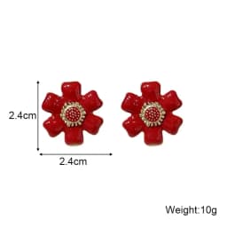 Red Color Women Dangle Earrings Geometric Pendants Gold Color Metal Hook Earrings Long Hang Earrings Pendientes Fashion Jewelry
