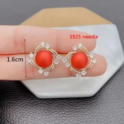 Red Color Women Dangle Earrings Geometric Pendants Gold Color Metal Hook Earrings Long Hang Earrings Pendientes Fashion Jewelry