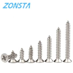 Countersunk head tapping screws M1.2 M1.4 M1.7 M2 M2.5 M3 M3.5 M4 M5 M6 304 Stainless steel Cross recessed Flat Wood Screw