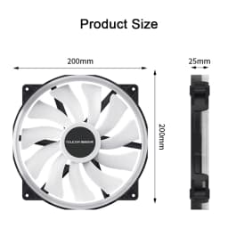 TEUCER FD200 200mm ARGB Computer Case Fan 5V 3PIN LED Cooling Fans Desktop PC Case Accessories