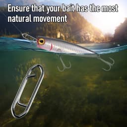 50pc Fishing Snap Power Clip Stainless Steel Speed Clip Quick Change Fast Link Connector for Crankbait Swimbait Minnow