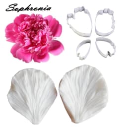 Large Peony Petal Veiner &Cutter Silicone Mold Fondant Mould Cake Decorating Tools Chocolate Gumpaste,Sugarcraft Mold CS286