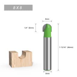 LAVIE 1pc 8mm Shank Ball Nose End Mill Round Nose Cove CNC Milling Bit Radius Core Box Solid Carbide Router Bit Tools C08042