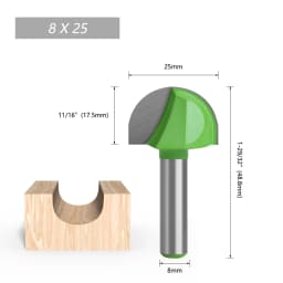 LAVIE 1pc 8mm Shank Ball Nose End Mill Round Nose Cove CNC Milling Bit Radius Core Box Solid Carbide Router Bit Tools C08042