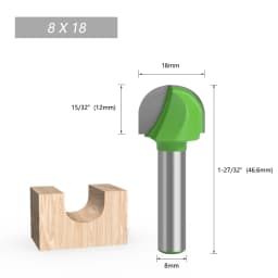 LAVIE 1pc 8mm Shank Ball Nose End Mill Round Nose Cove CNC Milling Bit Radius Core Box Solid Carbide Router Bit Tools C08042