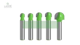 LAVIE 1pc 8mm Shank Ball Nose End Mill Round Nose Cove CNC Milling Bit Radius Core Box Solid Carbide Router Bit Tools C08042