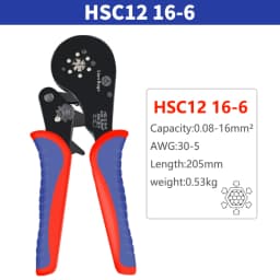 Tubular Terminal Crimping Tool Small Pliers HSC12 16-6 Large Terminal Precision Electrical Fixture Kit 0.08-16mm ²/ 30-5AWG