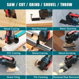 170W Electric Cordless Oscillator, 6-Gear Settings, 5000-20000r/Min, for Sawing/Cutting/Shoveling, For 18V/21V Makita Battery