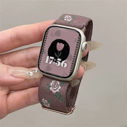 Korea Retro Nylon Flower Elasticity Band For Apple Watch 49mm 38 40 41mm Correa Cute Strap For iWatch Series Ultra 2 9 8 7 SE 6