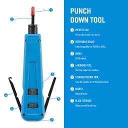 110/88/66 Punch Down Tool Multifunction Krone Type IDC/Network Wire Cat5 & Telephone Insertion Impact Terminal Tools