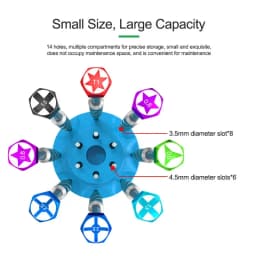 RELIFE RL-078A Multi-function Screwdriver Storage Holder Rotating Box 360° Rotate With Card slot and Non-Slip Base Storage Box