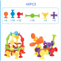 16-48pcs/set Pop Little Suckers Assembled Sucker Suction Cup Educational Building Block Toy Girl&Boy Kids Gifts Fun Game