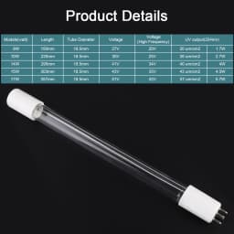 G10q 8W 10W 15W 17W UV Sterilizer Lamp Light Ultraviolet Filter with Straight Pipe and Single Ended 4 Needle for Air Equipment