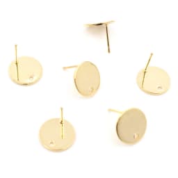 20pcs 6/8/10/12mm 316 Stainless Steel Gold Plated Pin Findings Stud DIY Earring With Hole Connector For Jewelry Making Supplies