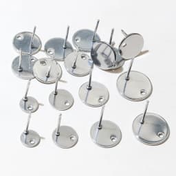 20pcs 6/8/10/12mm 316 Stainless Steel Gold Plated Pin Findings Stud DIY Earring With Hole Connector For Jewelry Making Supplies