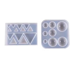 SNASAN Cute Beads Cube Triangle Silicone Mold For Jewelry Earrings Pendant Making Resin UV Epoxy Resin Molds Crafts DIY Tool