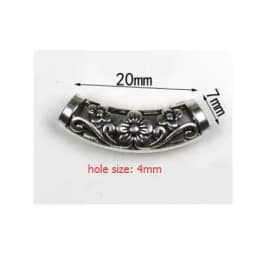 20Pcs/Lot Tibetan Antique Silver Carved Tube Spacer Beads/Metal Loose Bead Charms for Bracelet DIY Jewelry Making Accessories