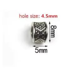 20Pcs/Lot Tibetan Antique Silver Carved Tube Spacer Beads/Metal Loose Bead Charms for Bracelet DIY Jewelry Making Accessories