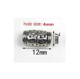 20Pcs/Lot Tibetan Antique Silver Carved Tube Spacer Beads/Metal Loose Bead Charms for Bracelet DIY Jewelry Making Accessories