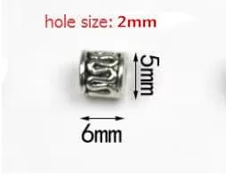 20Pcs/Lot Tibetan Antique Silver Carved Tube Spacer Beads/Metal Loose Bead Charms for Bracelet DIY Jewelry Making Accessories