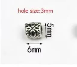 20Pcs/Lot Tibetan Antique Silver Carved Tube Spacer Beads/Metal Loose Bead Charms for Bracelet DIY Jewelry Making Accessories