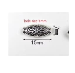 20Pcs/Lot Tibetan Antique Silver Carved Tube Spacer Beads/Metal Loose Bead Charms for Bracelet DIY Jewelry Making Accessories