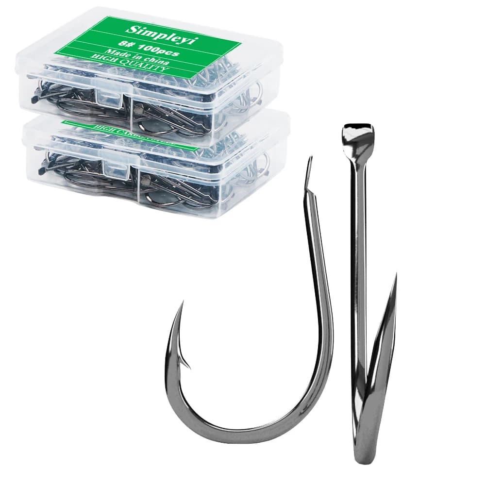 100pcs/1box Fishing Hooks Set High Carbon Steel Single Fishhook Fly Fishing Jip Barbed Carp Hooks Sea Tackle Accessories Tool