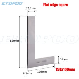 90 Degree Flat Edge Square Carpenter Square Bladed Try Square Angle Square L-shaped Carpenter's Ruler Marking Gauge Carpenter