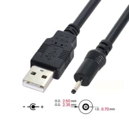 Black 90 Angle PC USB Male to 5V DC 3.5*1.35mm Connector Extension Power Cable Cord Adapter 5.5*2.1mm to USB Date Line 2.5*0.7mm