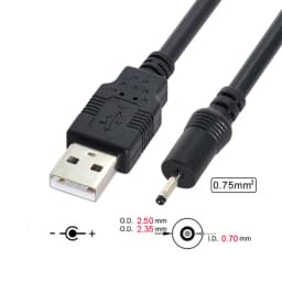 Black 90 Angle PC USB Male to 5V DC 3.5*1.35mm Connector Extension Power Cable Cord Adapter 5.5*2.1mm to USB Date Line 2.5*0.7mm