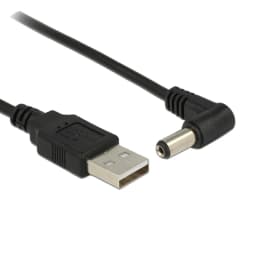 Black 90 Angle PC USB Male to 5V DC 3.5*1.35mm Connector Extension Power Cable Cord Adapter 5.5*2.1mm to USB Date Line 2.5*0.7mm