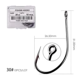 50/10pcs Box High Carbon Maruseigo Fishing Hook Fish Jig Hook Japan Carp Hook Fishing Circle Hooks Fly Fishing Tackle