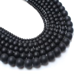 Matte Natural Black Agates Onyx Round Loose Stone Beads For Jewelry Making DIY Charm Bracelet Necklace 4 6 8 10 12mm 15 inch