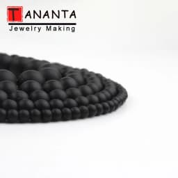 Matte Natural Black Agates Onyx Round Loose Stone Beads For Jewelry Making DIY Charm Bracelet Necklace 4 6 8 10 12mm 15 inch
