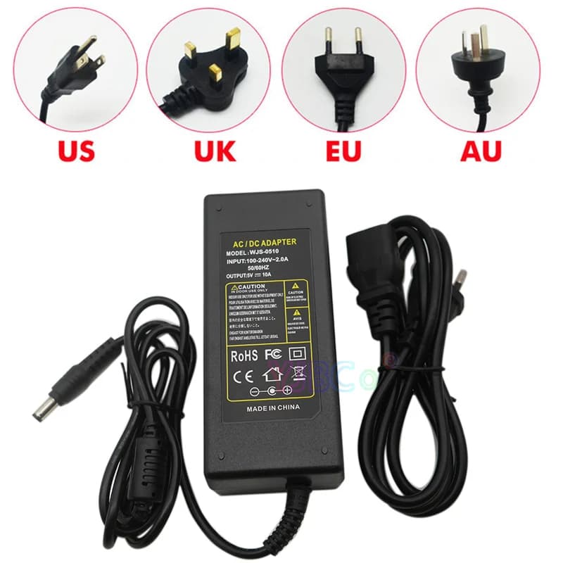 Wholesale Led Power Adapter DC 5V 10A LED Power Supply AC100-240V input led power driver plug For led strip lamps tape lighting