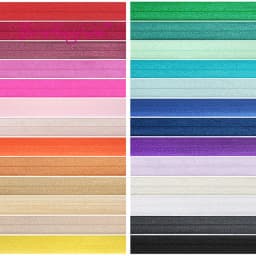 BRISTLEGRASS 2 5 10 Yard 1" 25mm Solid Shiny FOE Fold Over Elastics Spandex Satin Band Headband Underwear Dress Sewing Lace Trim