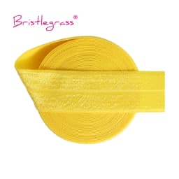 BRISTLEGRASS 2 5 10 Yard 1" 25mm Solid Shiny FOE Fold Over Elastics Spandex Satin Band Headband Underwear Dress Sewing Lace Trim