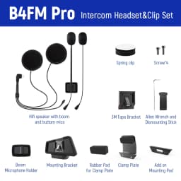 Lexin Brand Moto Intercom Headset and Metal Clip Accessories for LX-B4FM Pro Bluetooth Headset Intercom Plug