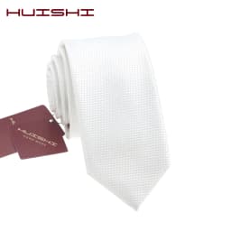 Wholesale Suit White Necktie Men Waterproof Polyester Material Wedding Gift Tie Male Solid Color Formal Neck Tie Accessories