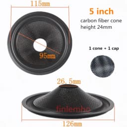 1PC Speaker Woofer Glass Fiber Cone 4/5/6.5/8 Inch Rubber Surround With Dust Cap Repair Kit For Home Theater Studio DIY System