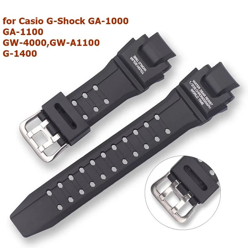 for Casio G-Shock GA-1000 GA 1100 GW-4000 GW-A1100 G-1400 Diving Sport Watch Bracelet Waterproof PU Strap Silicone Watchbelt
