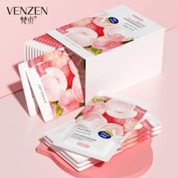 7pcs Peach Niacinamide Sleeping Mask Shrink Pore Brush Mask Moisturizing Disposable Mask Skin Care Improve Roughness & Brighten