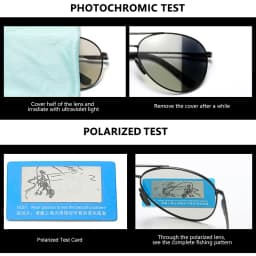 Photochromic Polarized Sunglasses Men Women Classic Pilot Chameleon Sun Glasses Fashion Change Color Fishing Eyeglasses