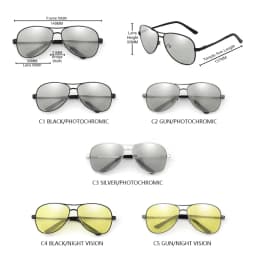 Photochromic Polarized Sunglasses Men Women Classic Pilot Chameleon Sun Glasses Fashion Change Color Fishing Eyeglasses
