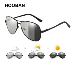 Photochromic Polarized Sunglasses Men Women Classic Pilot Chameleon Sun Glasses Fashion Change Color Fishing Eyeglasses