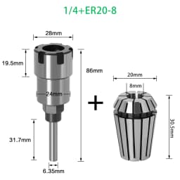 1/4" 8mm 1/2" Shank ER Router Bit Extension Rod Collet Engraving Machine Extension Milling Cutter for Wood