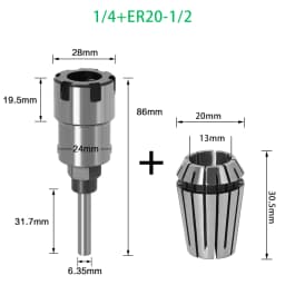 1/4" 8mm 1/2" Shank ER Router Bit Extension Rod Collet Engraving Machine Extension Milling Cutter for Wood