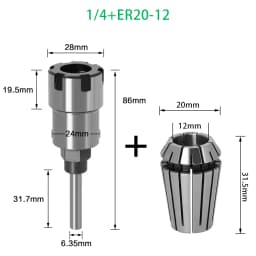 1/4" 8mm 1/2" Shank ER Router Bit Extension Rod Collet Engraving Machine Extension Milling Cutter for Wood